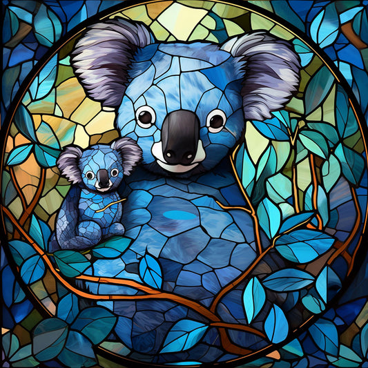 Koala Glass Painting - Full Round Drill Diamond Painting 40*40CM