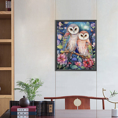 Forest Owl - Full Round Drill Diamond Painting 40*50CM