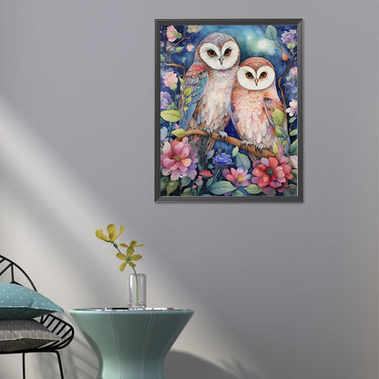 Forest Owl - Full Round Drill Diamond Painting 40*50CM