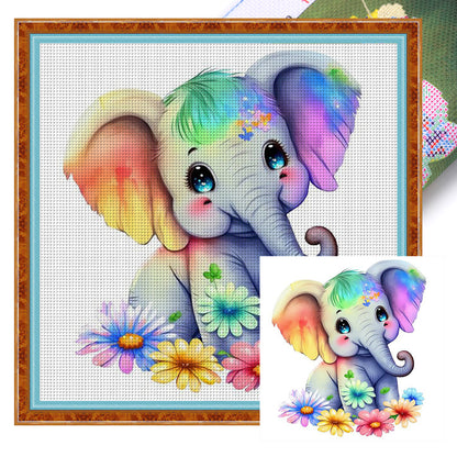 Elephant - 18CT Stamped Cross Stitch 20*20CM