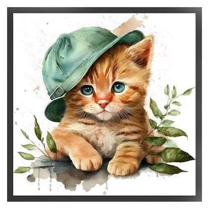 Cat - 18CT Stamped Cross Stitch 20*20CM