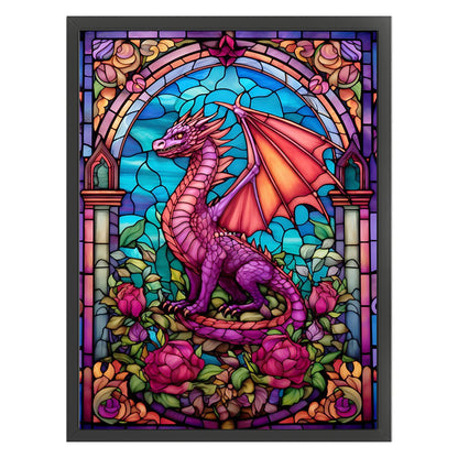 Glass Painting-Pterosaur - 14CT Stamped Cross Stitch 40*55CM