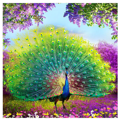 Peacock - Full Round Drill Diamond Painting 35*35CM