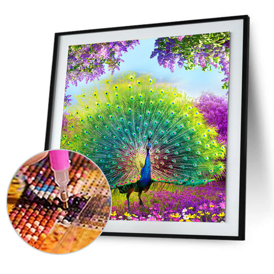 Peacock - Full Round Drill Diamond Painting 35*35CM