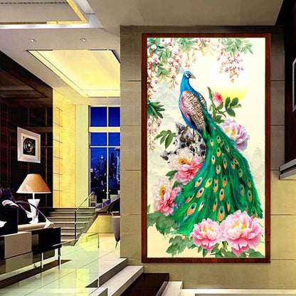 Peafowl - Full Square Drill Diamond Painting 30*47CM