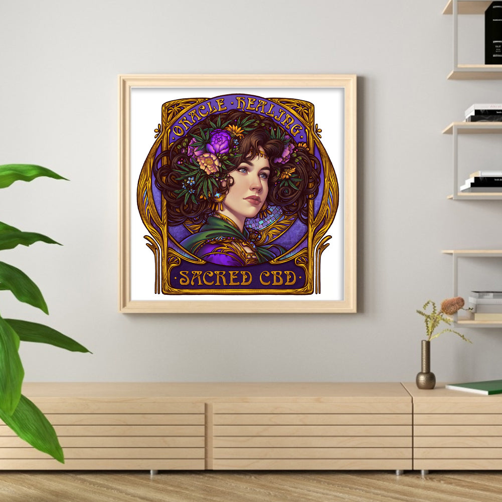 Flower Woman - 11CT Stamped Cross Stitch 50*50CM