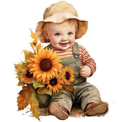 Harvest Farm Kids - Full Round Drill Diamond Painting 40*40CM