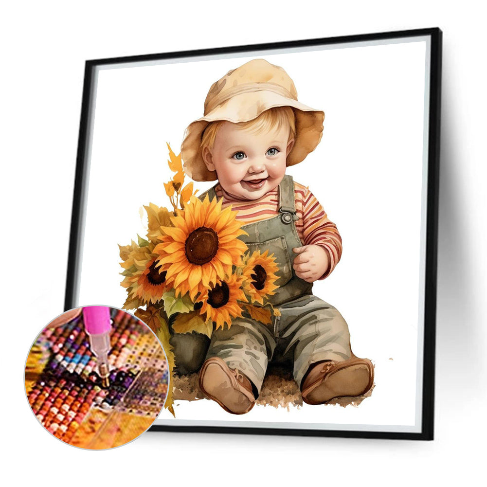 Harvest Farm Kids - Full Round Drill Diamond Painting 40*40CM