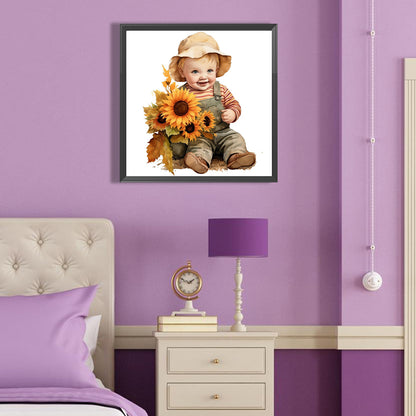 Harvest Farm Kids - Full Round Drill Diamond Painting 40*40CM