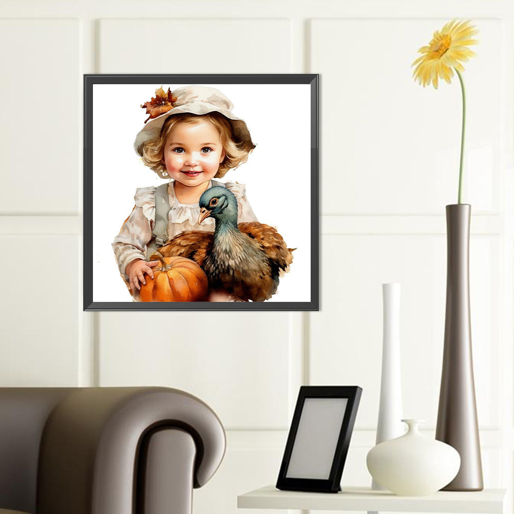 Harvest Farm Kids - Full Round Drill Diamond Painting 40*40CM