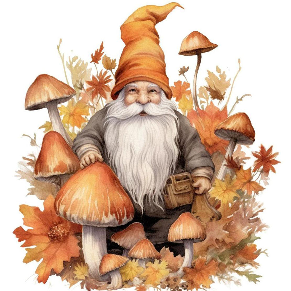 Autumn Mushroom Goblin - Full Round Drill Diamond Painting 40*40CM