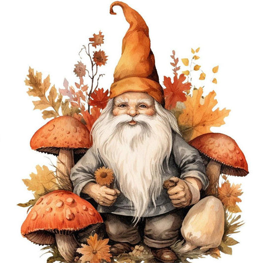 Autumn Mushroom Goblin - Full Round Drill Diamond Painting 40*40CM