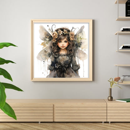 Flowers Butterfly Girl - 11CT Stamped Cross Stitch 50*50CM