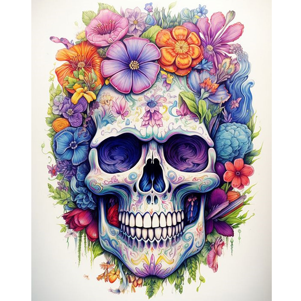 Skull - Full Round Drill Diamond Painting 40*50CM