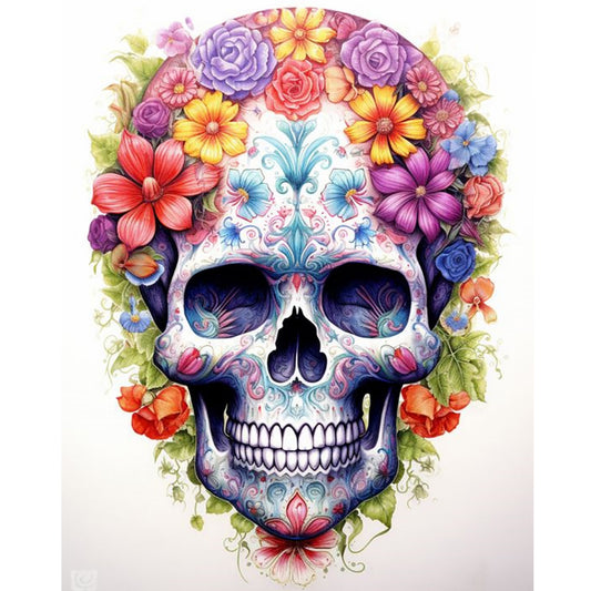 Skull - Full Round Drill Diamond Painting 40*50CM