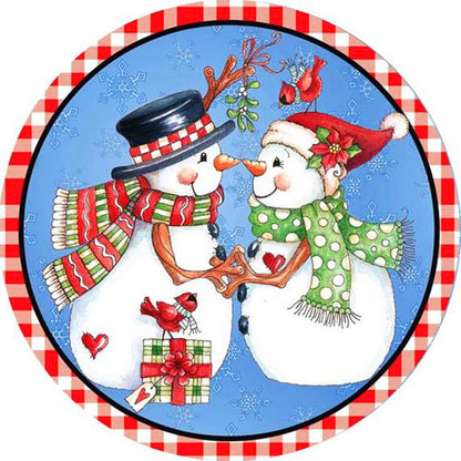 Two Christmas Snowmen - Full Round Drill Diamond Painting 40*40CM