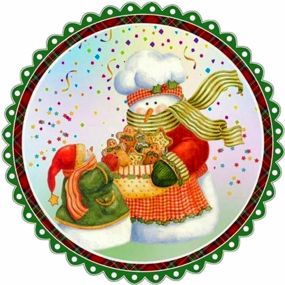 Gift Christmas Snowman - Full Round Drill Diamond Painting 40*40CM