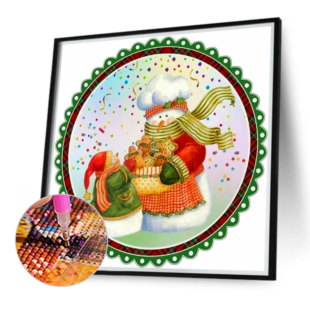 Gift Christmas Snowman - Full Round Drill Diamond Painting 40*40CM