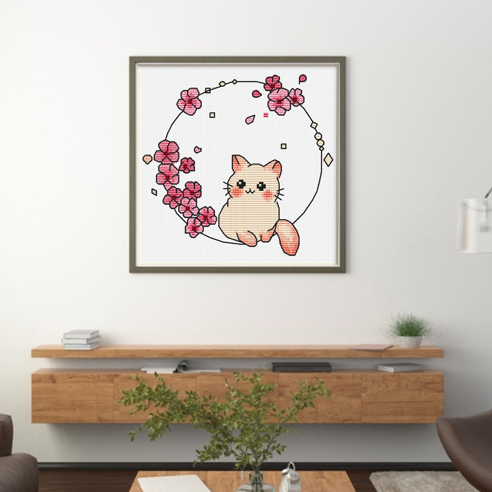 Kitten - 11CT Stamped Cross Stitch 30*30CM(Spring)