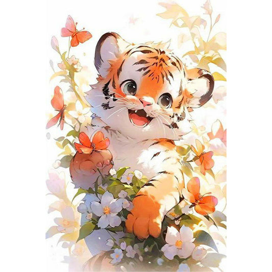 Happy Tiger - Full Round Drill Diamond Painting 40*60CM