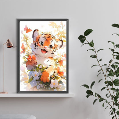 Happy Tiger - Full Round Drill Diamond Painting 40*60CM