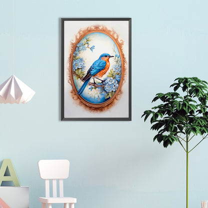 Bluebird In Front Of Painting - Full Round Drill Diamond Painting 40*60CM