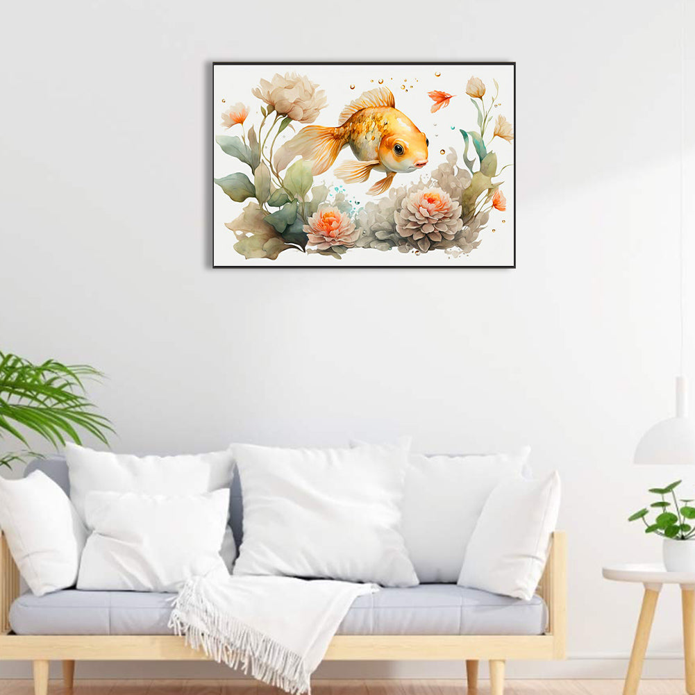 Goldfish In Water - Full Round Drill Diamond Painting 60*40CM