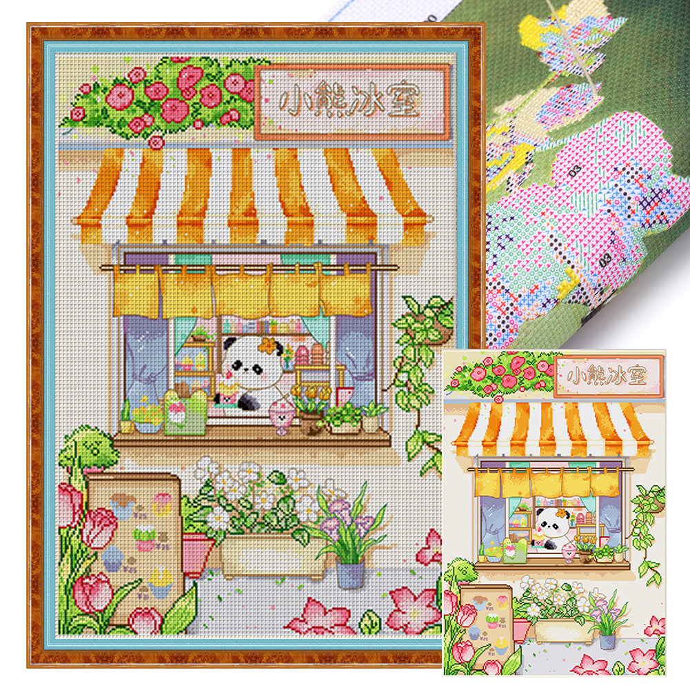 Bear Ice Room - 11CT Stamped Cross Stitch 55*75CM(Spring)