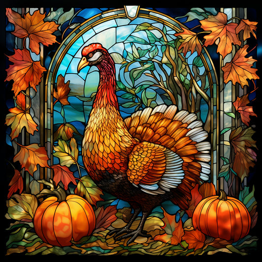 Pumpkin Turkey - Full Round Drill Diamond Painting 40*40CM