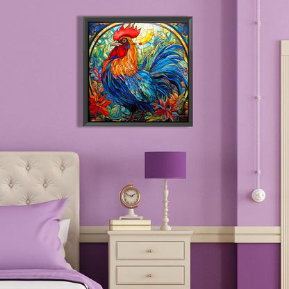 Rooster Glass Painting - Full Round Drill Diamond Painting 40*40CM