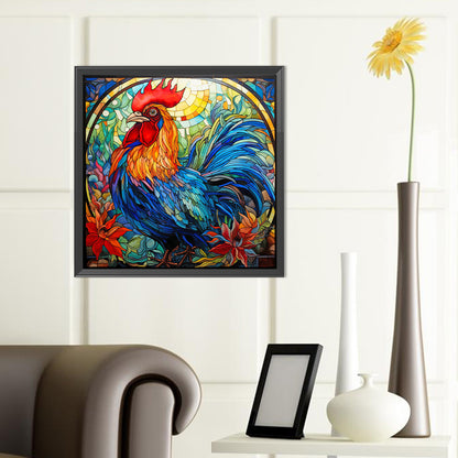 Rooster Glass Painting - Full Round Drill Diamond Painting 40*40CM