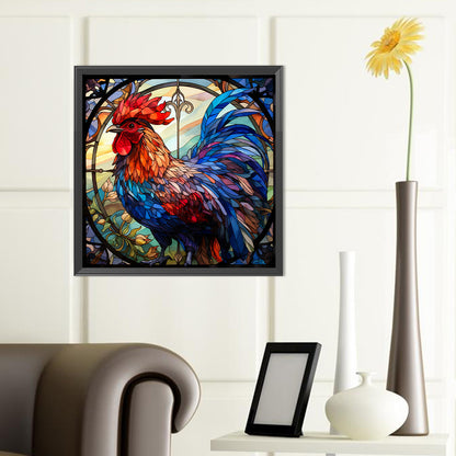 Rooster Glass Painting - Full Round Drill Diamond Painting 40*40CM