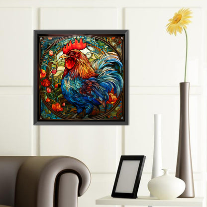 Rooster Glass Painting - Full Round Drill Diamond Painting 40*40CM