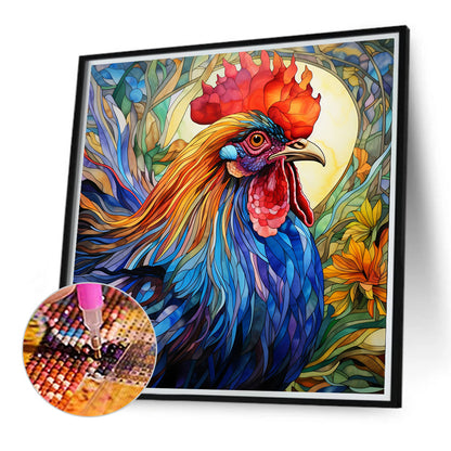 Rooster Glass Painting - Full Round Drill Diamond Painting 40*40CM