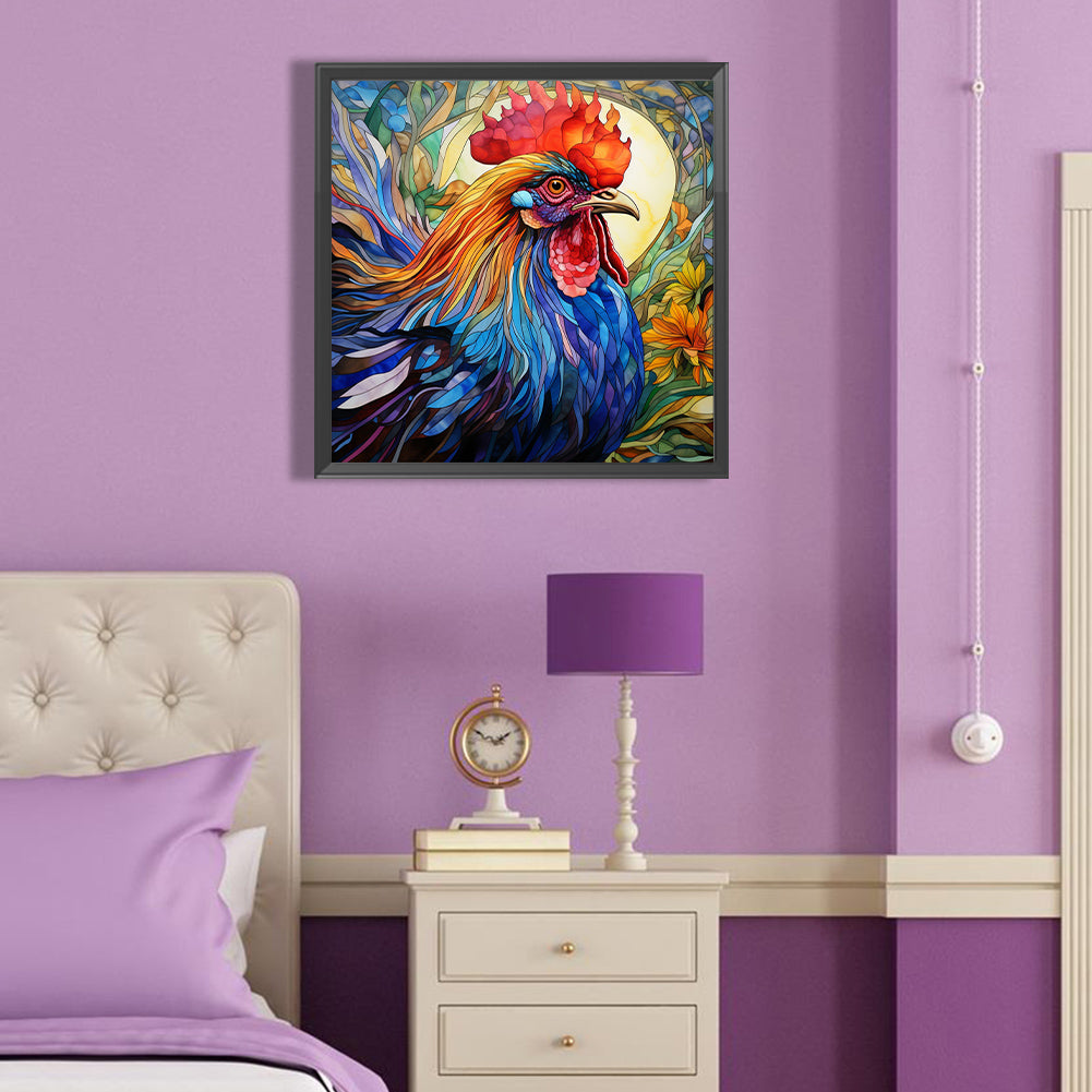 Rooster Glass Painting - Full Round Drill Diamond Painting 40*40CM