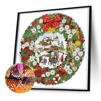 Christmas Wreath -   Special Shaped Drill Diamond Painting 30*30CM