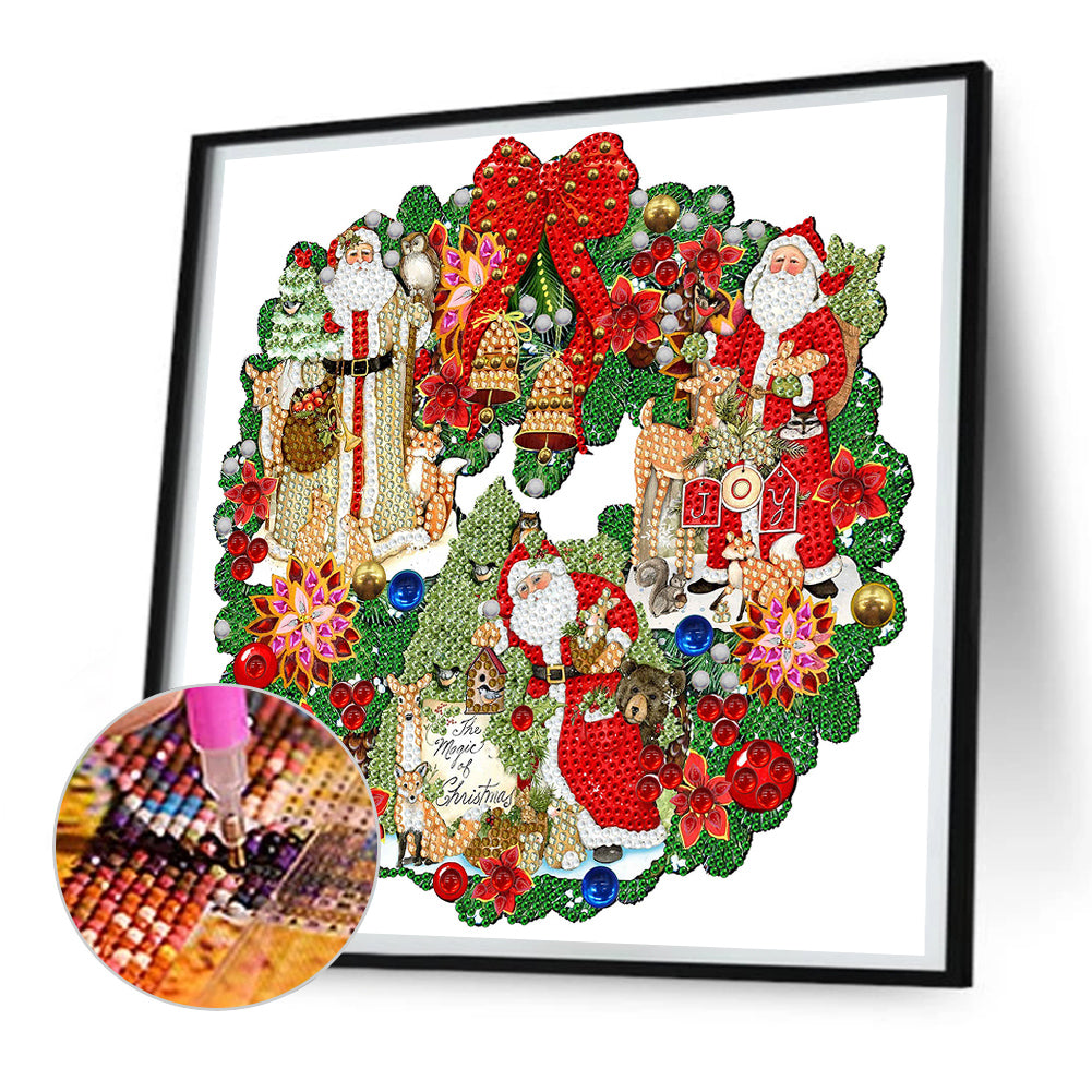 Christmas Wreath -   Special Shaped Drill Diamond Painting 30*30CM