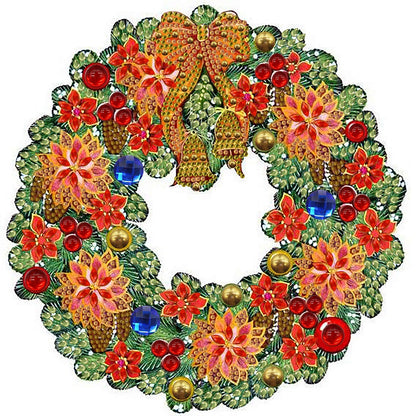 Christmas Wreath -   Special Shaped Drill Diamond Painting 30*30CM