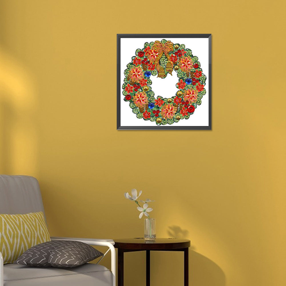 Christmas Wreath -   Special Shaped Drill Diamond Painting 30*30CM