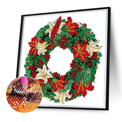 Christmas Wreath -   Special Shaped Drill Diamond Painting 30*30CM