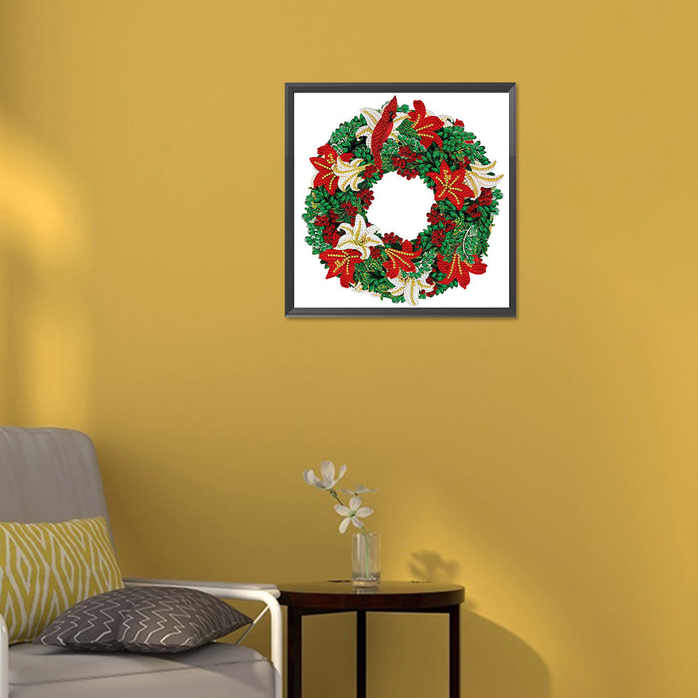 Christmas Wreath -   Special Shaped Drill Diamond Painting 30*30CM