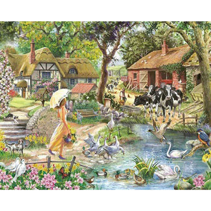 Rural Scenery - Full Round Drill Diamond Painting 50*40CM