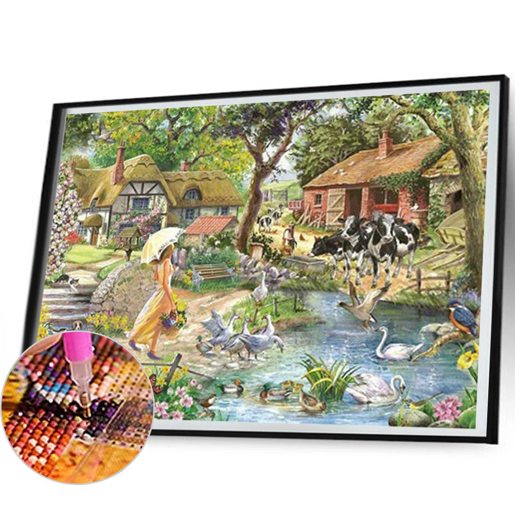 Rural Scenery - Full Round Drill Diamond Painting 50*40CM