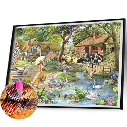 Rural Scenery - Full Round Drill Diamond Painting 50*40CM