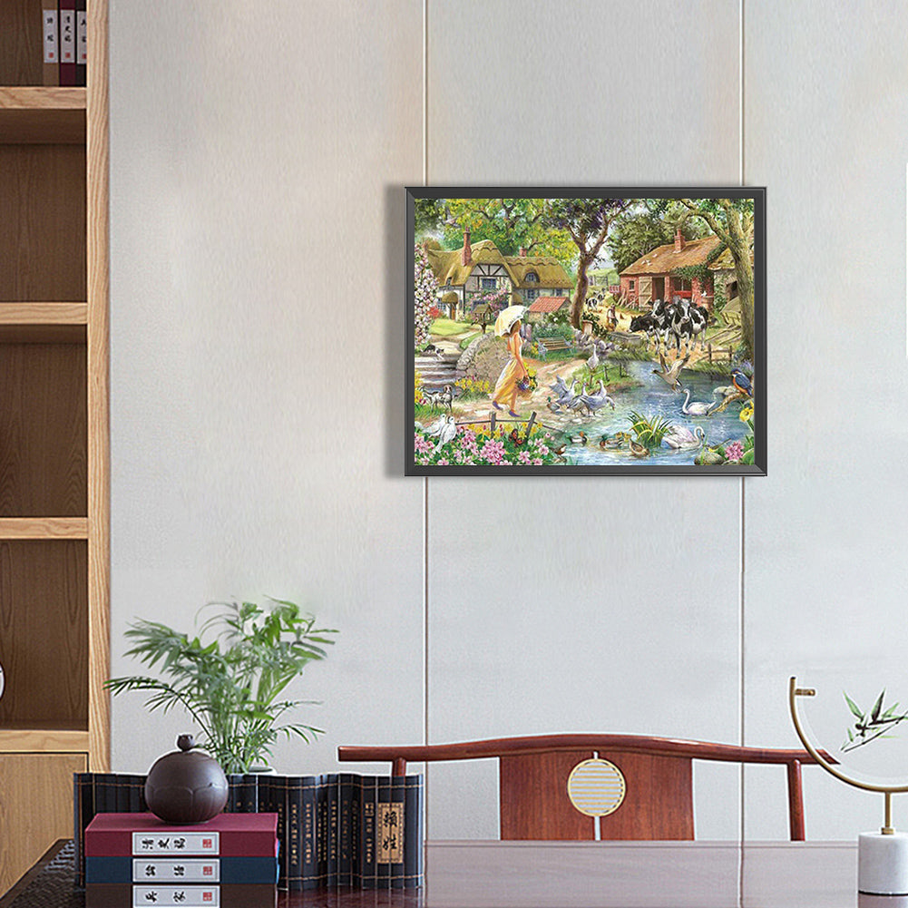 Rural Scenery - Full Round Drill Diamond Painting 50*40CM