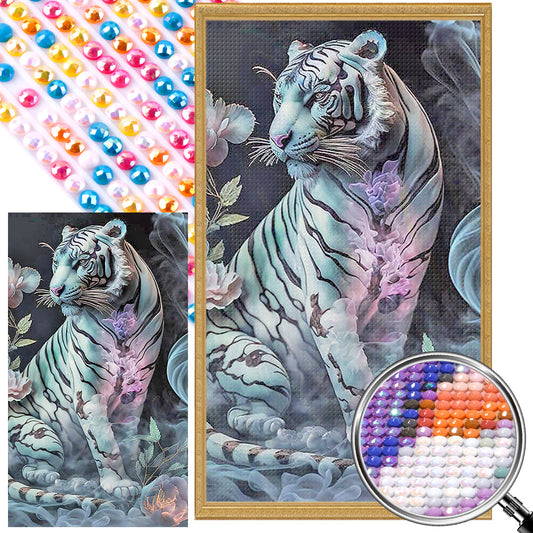 White Tiger - Full Round AB Drill Diamond Painting 40*70CM