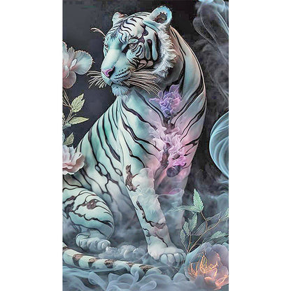 White Tiger - Full Round AB Drill Diamond Painting 40*70CM