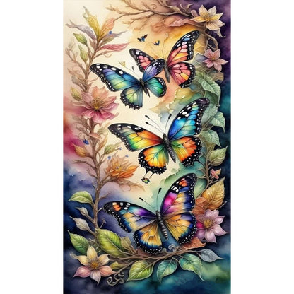 Butterfly Dragonfly - Full Round Drill Diamond Painting 40*70CM