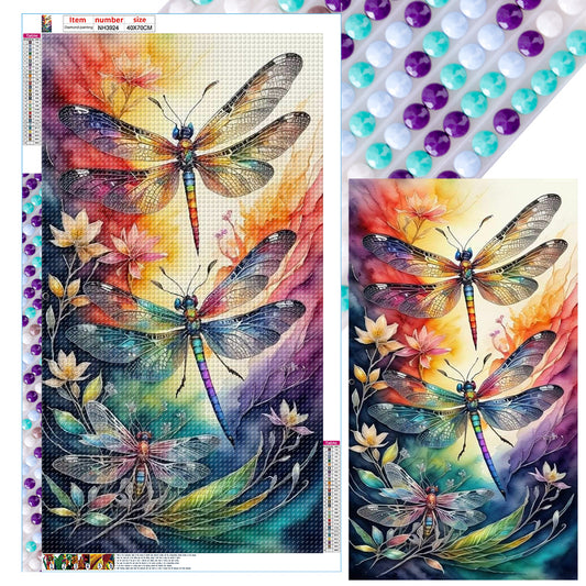 Butterfly Dragonfly - Full Round Drill Diamond Painting 40*70CM