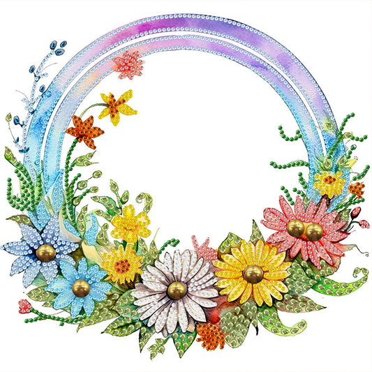 Rainbow Flowers - Special Shaped Drill Diamond Painting 30*30CM